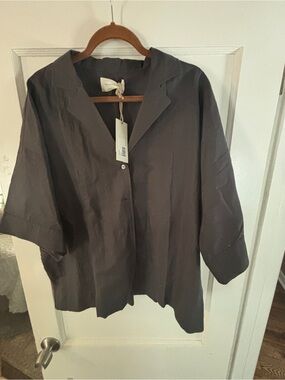 Status Anxiety Grey Linen Set- shirt and shorts